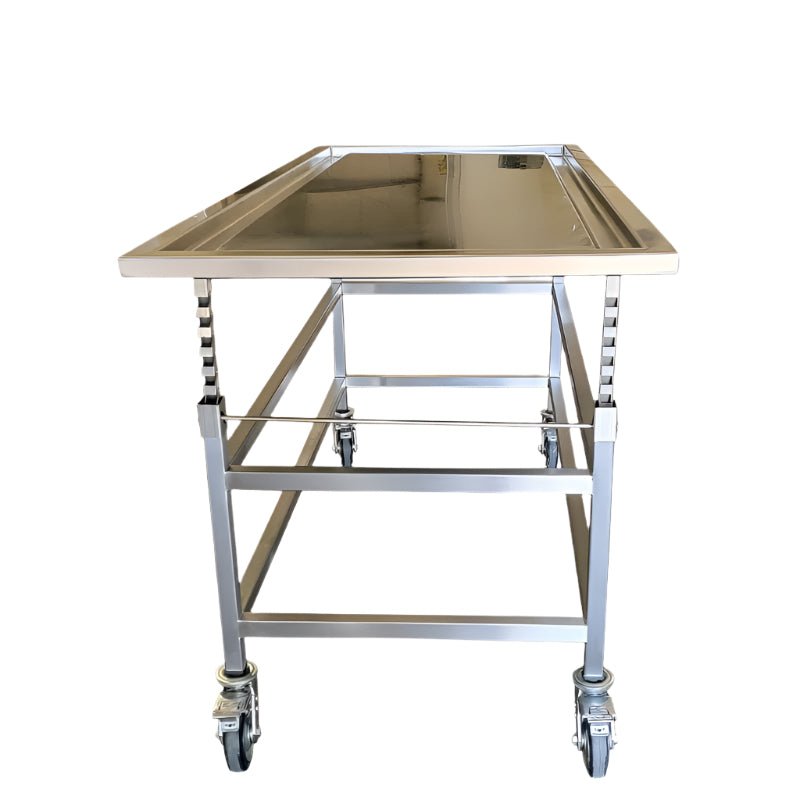 Stainless steel morgue table with drainage system Stainless steel morgue table with drainage system